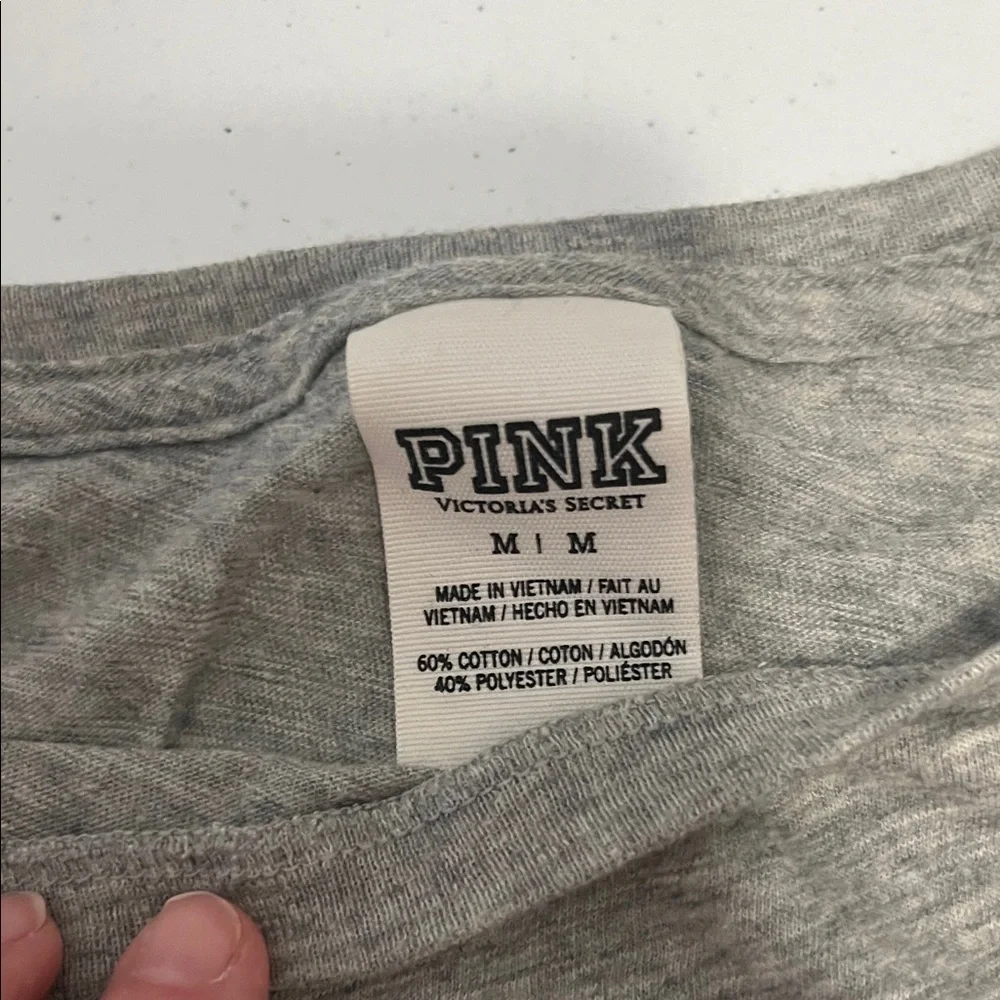 Victoria's Secret Gray Tee with 5/25 Black Text - Picture 2 of 5